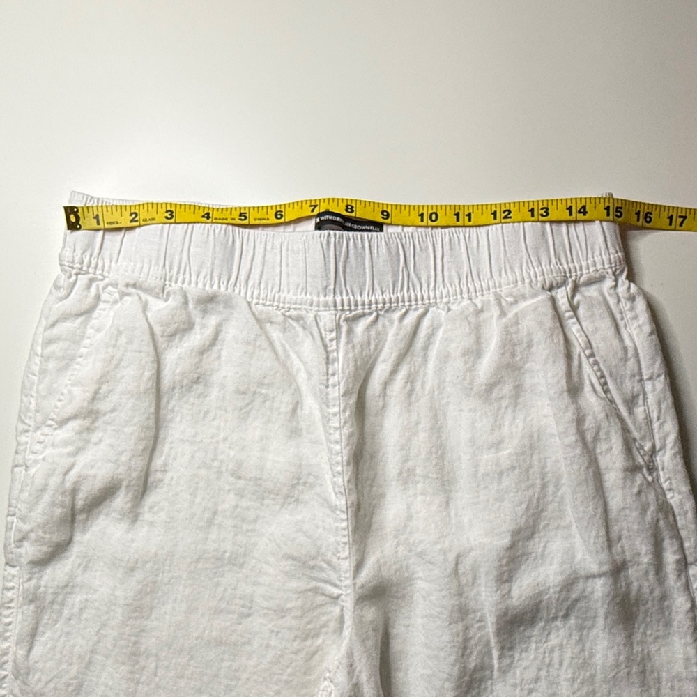 Tahari | Linen Wide Leg Pants w Elastic Waist | White | Size M - Picture 11 of 14